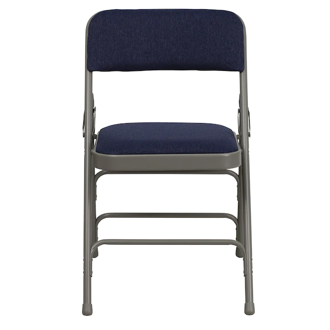 Flash Furniture Navy Fabric/Gray Frame Banquet Folding Chair with Upholstered Seat (Indoor)