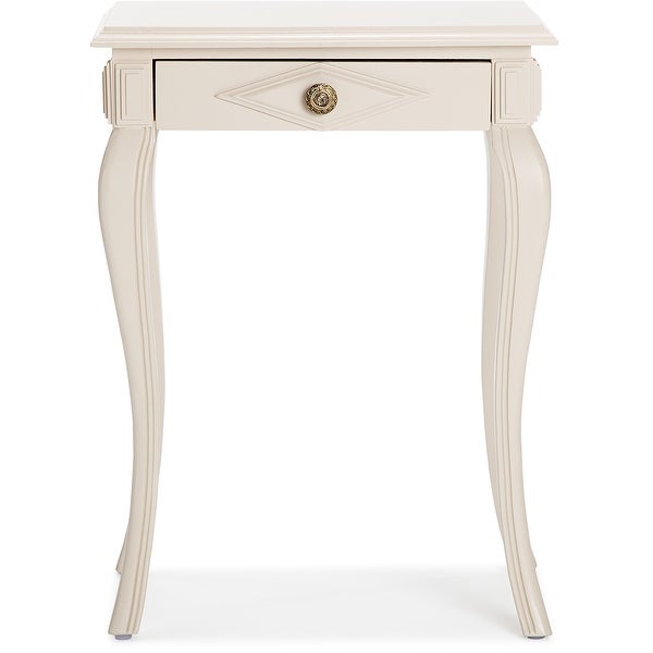 Finch Collins Side Table with Drawer， Creamy White