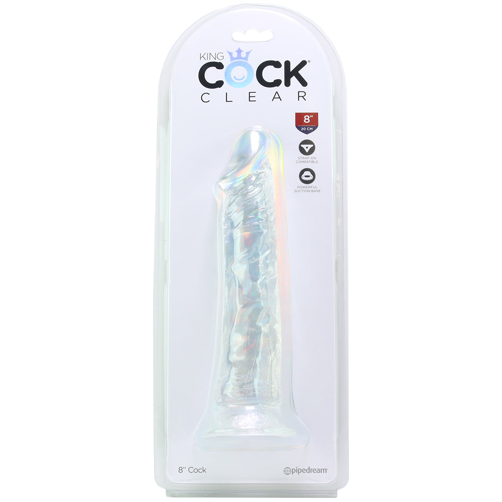 King Cock 8 Inch Dildo in Clear