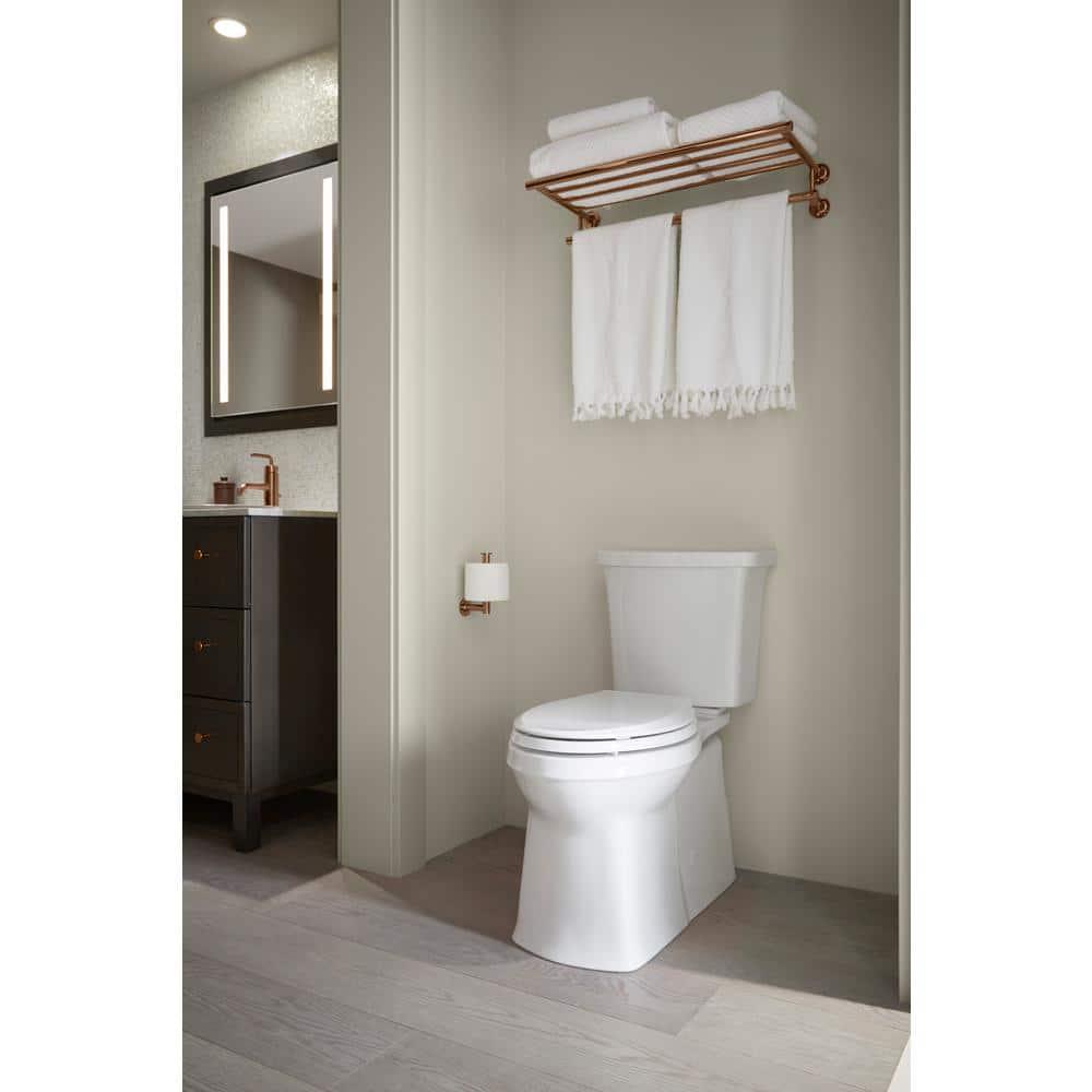 KOHLER Corbelle Comfort Height Revolution 360° 12 in RoughIn 2Piece 128 GPF Single Flush Elongated Toilet in White