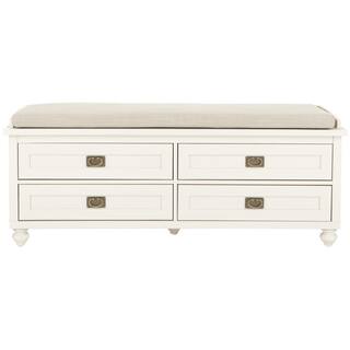 Home Decorators Collection Vernon Polar Off-White 4-Drawer Storage Bench 9608910400