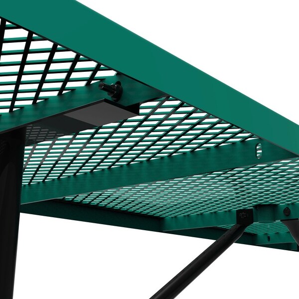 Commercial Grade Expanded Mesh Metal Outdoor Picnic Table