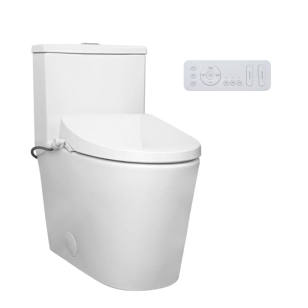 Casta Diva CD-BT03 Elongated Bidet Toilet Combo Dual Flush 0.91.28GPF in White with Advance Smart Bidet Seat CD-BT03