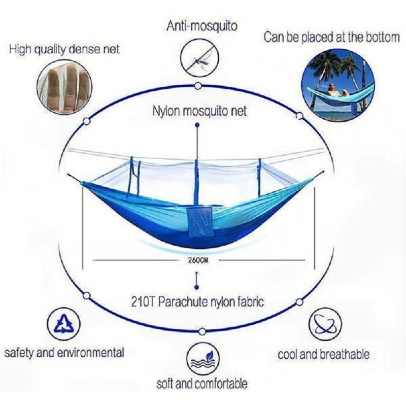 Set of Ultralight Camping Mosquito Net Hammock, Mosquito Net Hammock for Sunshade Automatic Quick Open Outdoor Camping Tools