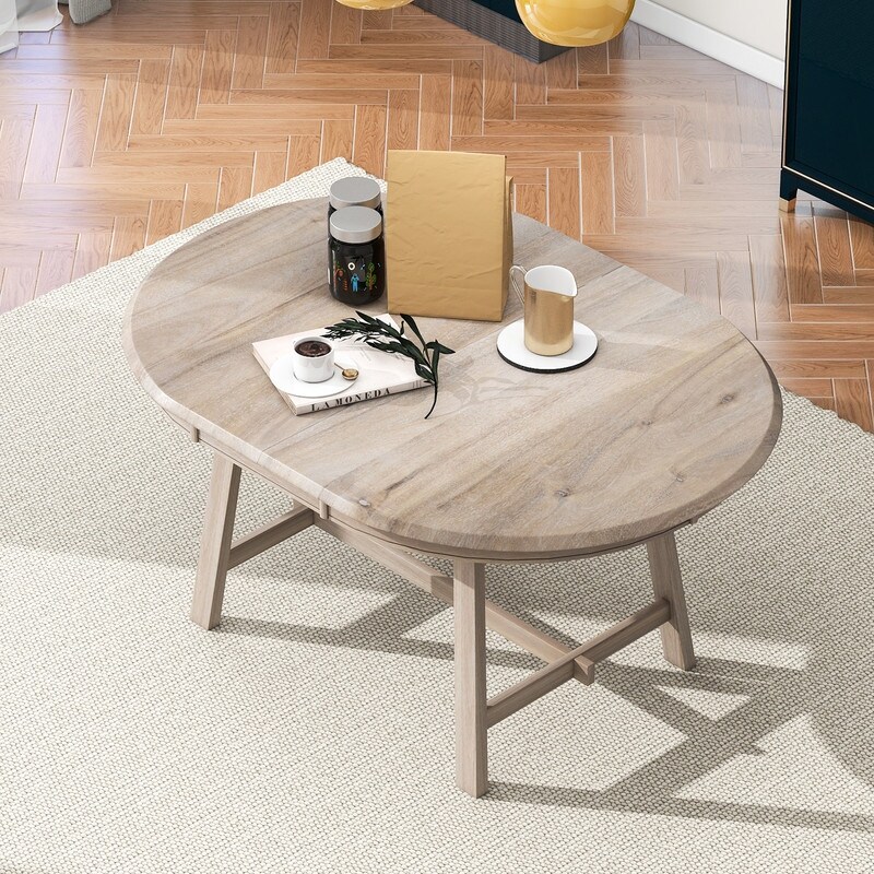 Wood Dining Table Round Extendable Dining Table for Dining Room