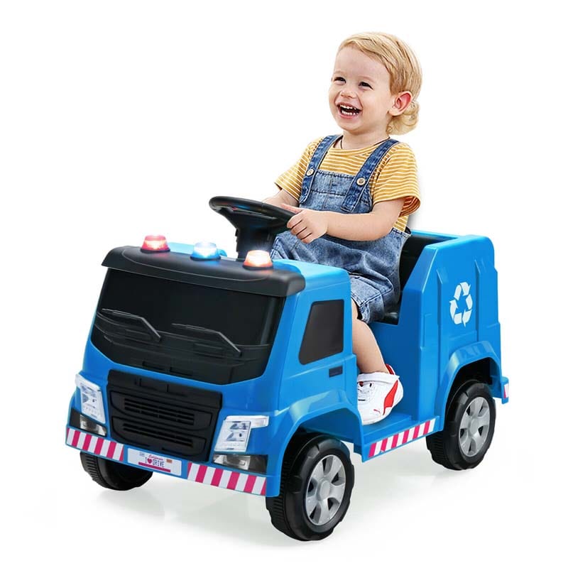 12V Kids Ride On Recycling Trash Truck Battery Powered RC Riding Toy Car with Recycling Accessories