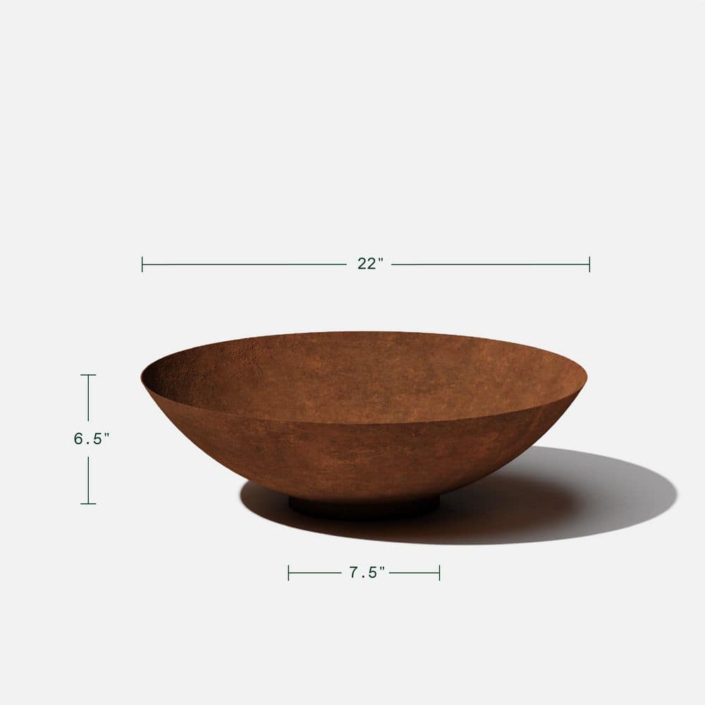 Veradek Rust Bowl 22 in. Corten Steel Metal Round Planter RBV22RS