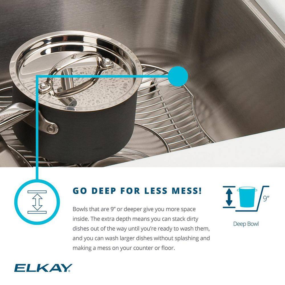 Elkay Crosstown 15 in. Drop inUndermount Single Bowl Stainless Steel 20 Gauge Bar Sink HDSB151572F