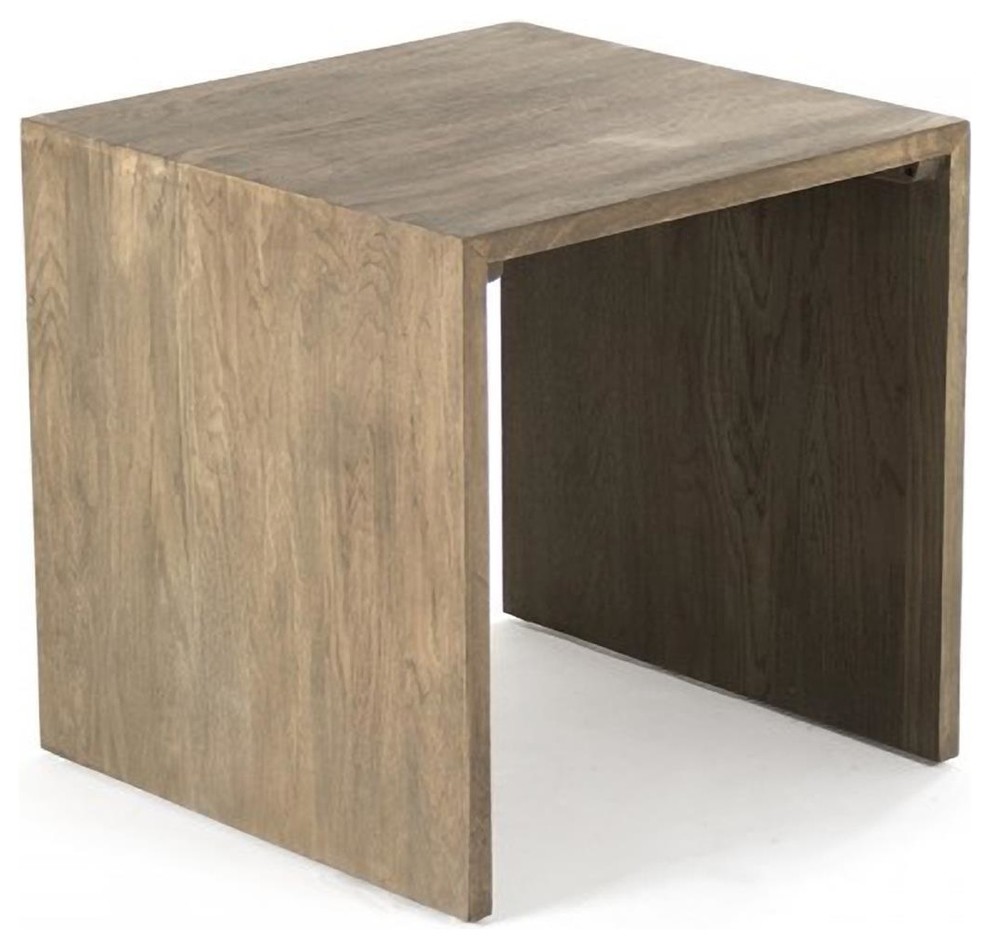 Side Table AVA Large Chestnut Recycled Oak Reclaimed   Transitional   Side Tables And End Tables   by EuroLuxHome  Houzz