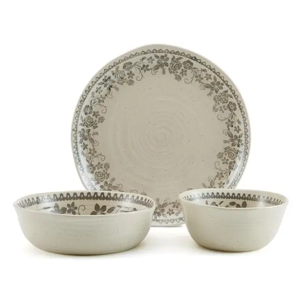 Pfaltzgraff 12-Piece Hayden Grey Dinnerware Set