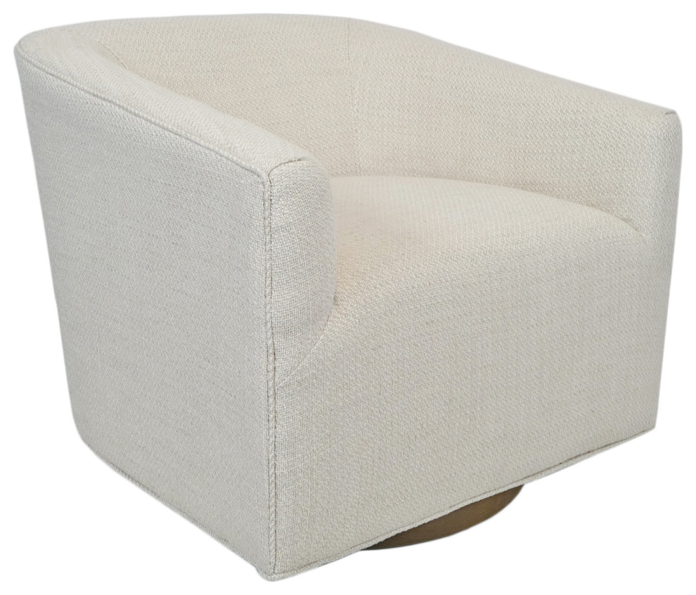 Ivory Tweed Swivel U Arm Chair   Transitional   Armchairs And Accent Chairs   by Design Mix Furniture  Houzz