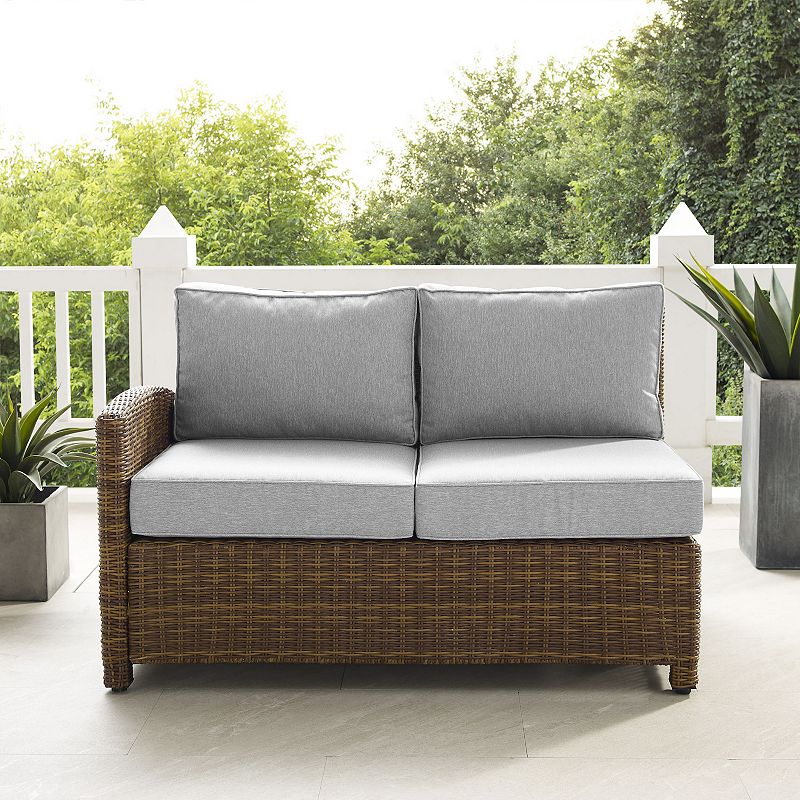 Crosley Bradenton Patio Wicker Sectional Left Side Loveseat Couch