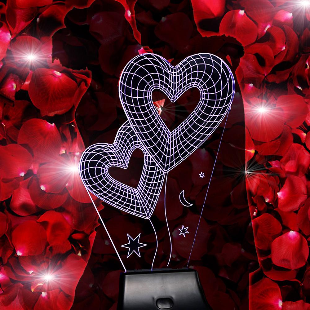 Lixada 3d Led Lamp Light Usb Heart To Heart Colorful Night Light For Wedding Deco Innovative Christmas Gift Present No.233533