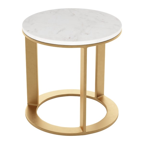 Helena Marble Side Table White and Gold