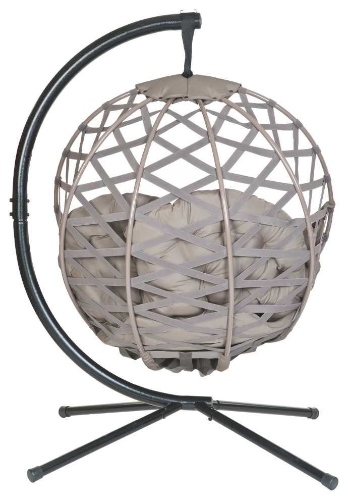 66H x 40W x 43D Beige Crossweave Hanging Ball Chair   Transitional   Hammocks And Swing Chairs   by IDEAZ International  LLC  Houzz