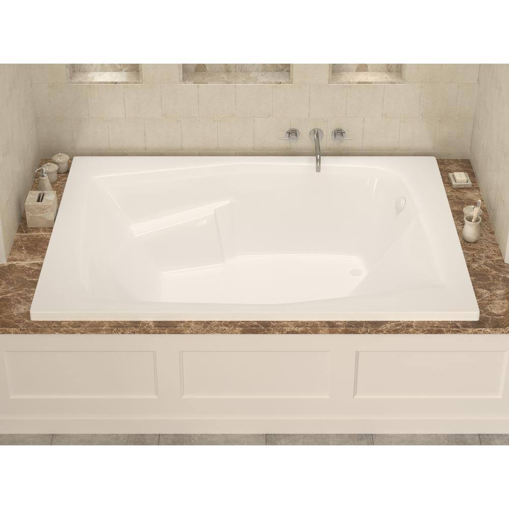 Universal Tubs Amethyst 6 ft. Acrylic Center Drain Rectangular Drop-in Non-Whirlpool Bathtub in White HD5472CS