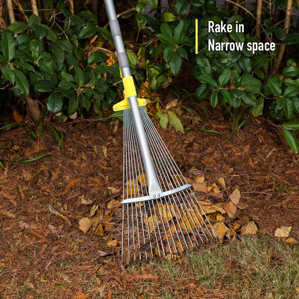 Jardineer 73 inch Adjustable Garden Rake, Leaf Rake, steel