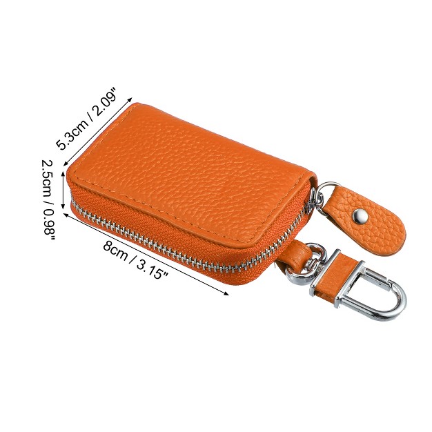 Unique Bargains Faux Leather Zipper Car Key Case