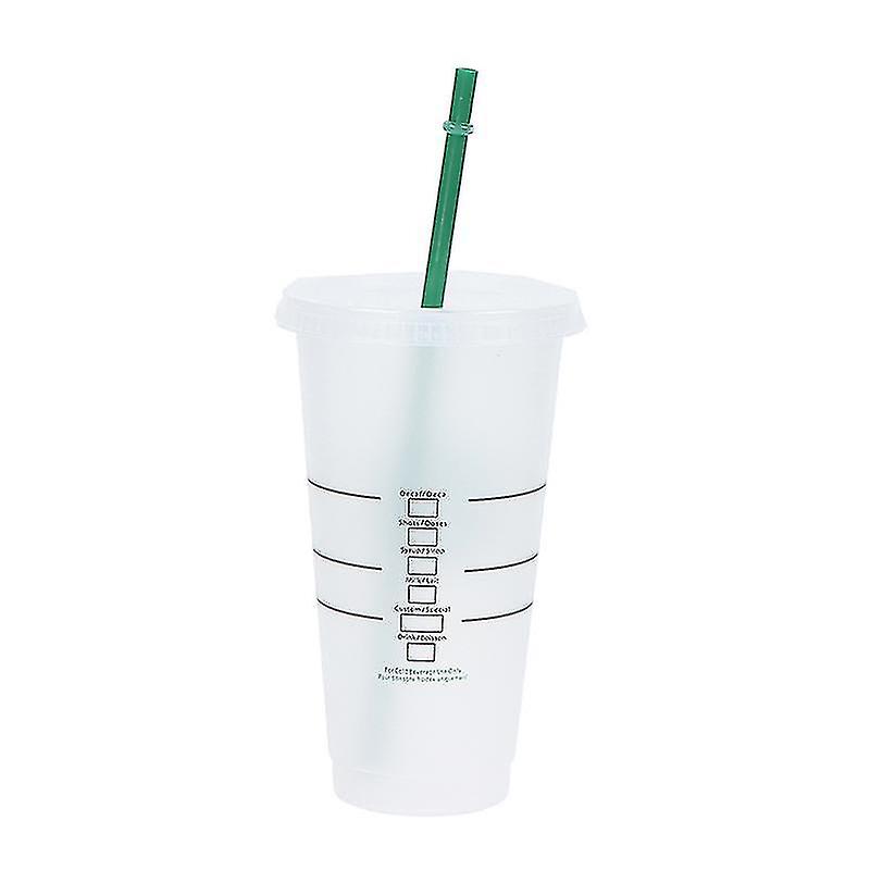 Eco Friendly With Lid 710ml Coffee Straw Cup Black White Reusable Plastic Tumbler Matte Fashionable New Styles For Young People