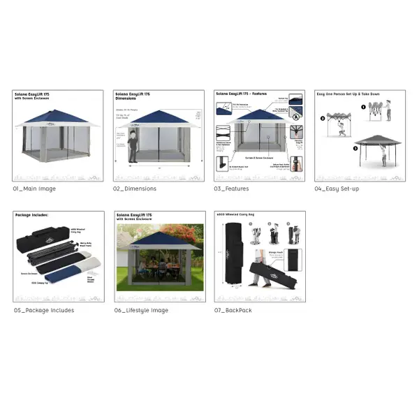 YOLI 13'x13' Solana EasyLift Instant Canopy with Screen Enclosure