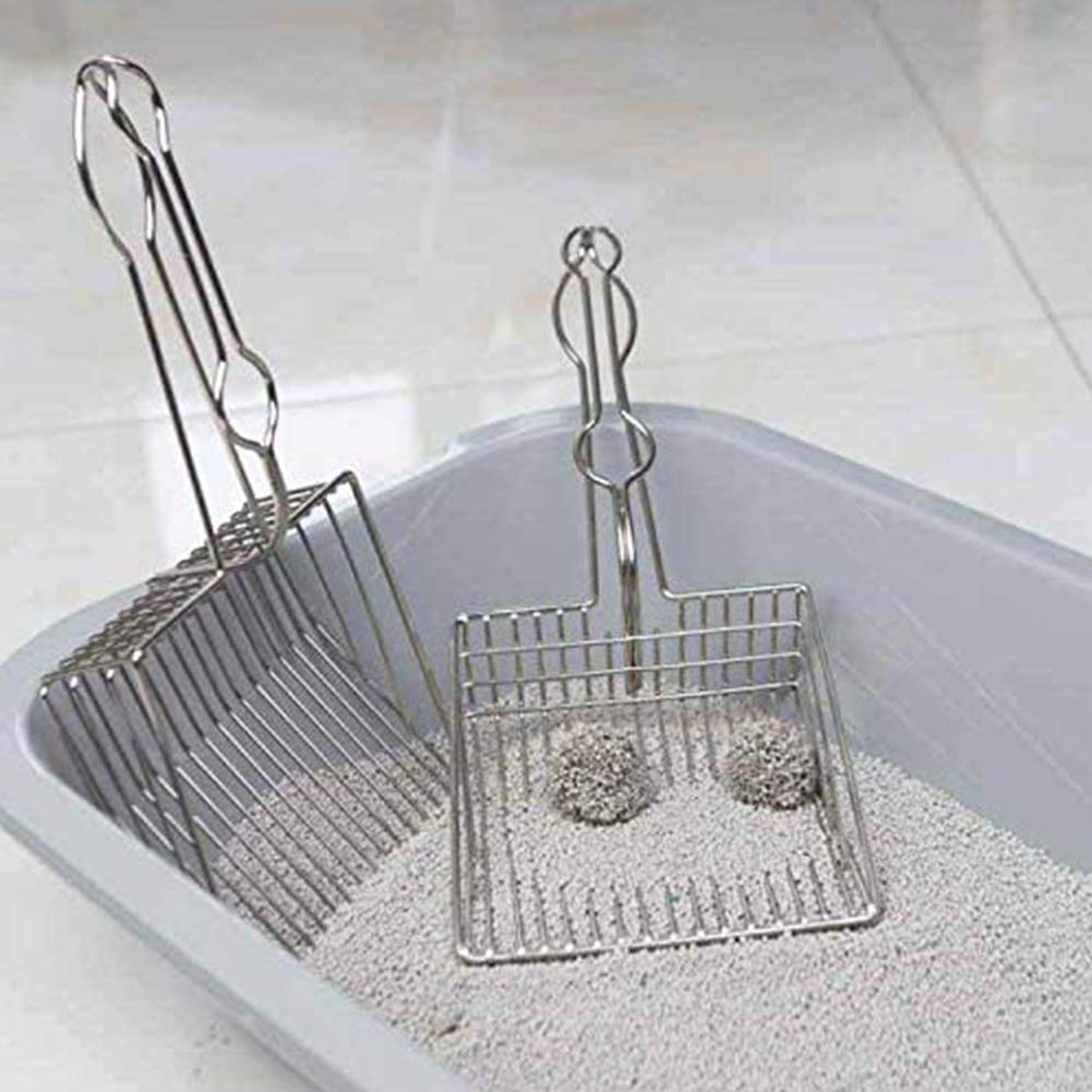 BINARY BARN Cat Litter Scoop，Pet Supplies Cats Litter Scooper， Heavy Duty Stainless Steel Sifter Free Metal Poop Scoopers，Kitty Litter Sifter Metal Litter Scoop Shovel for Dogs，Easily Clean Litter Box