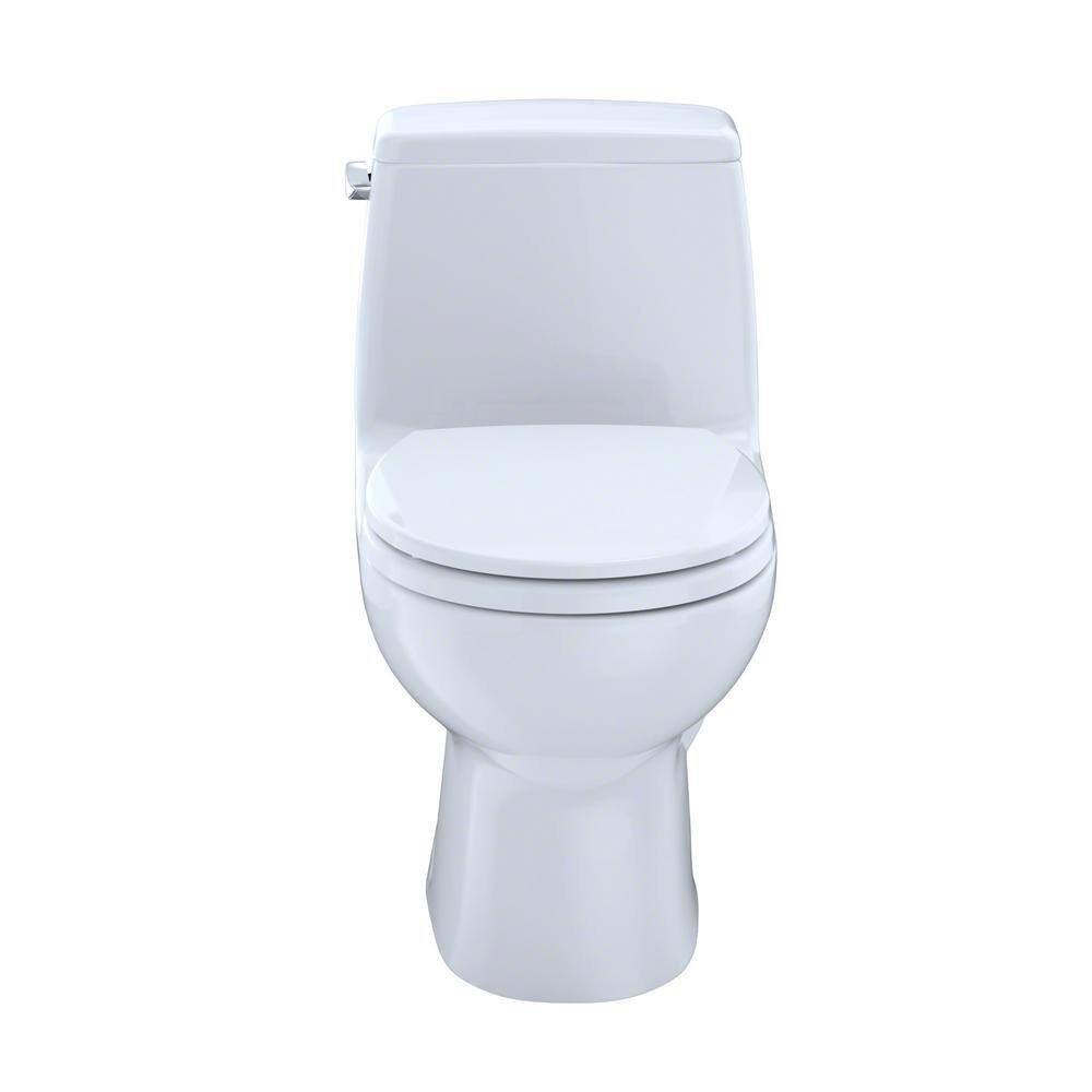 TOTO Eco UltraMax 1-Piece 1.28 GPF Single Flush Round Standard Height Toilet in Cotton White SoftClose Seat Included MS853113E#01