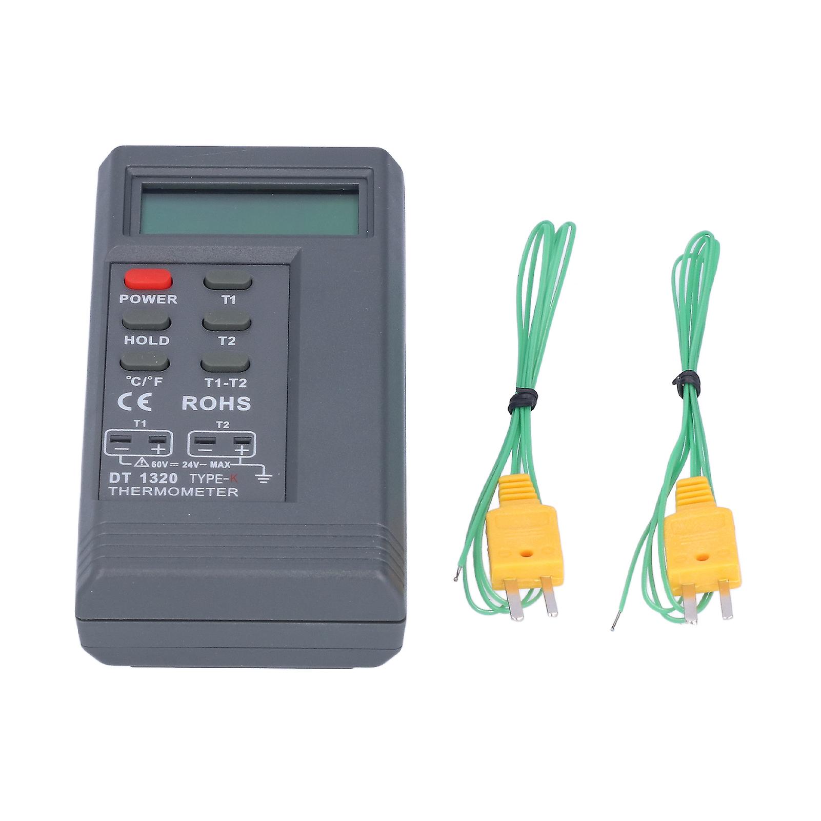 Dt1320 Digital Thermometer 200~1370 Measuring Range Lcd Display Temperature Meter With K Type Temperature Probe