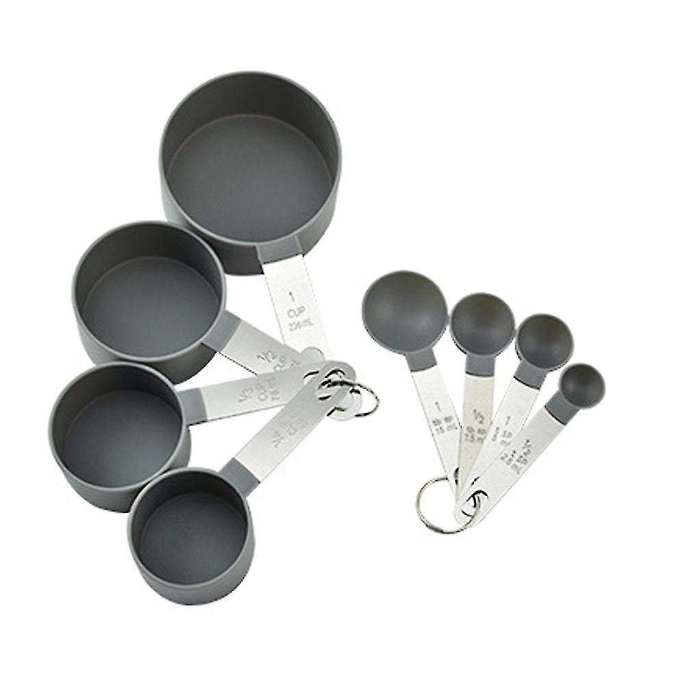 Measuring Cups And Spoons Set， 8 Piece Stackable Stainless Steel Handle Accurate Tablespoon Compatible With Measuring Dry And Liquid Ingredien