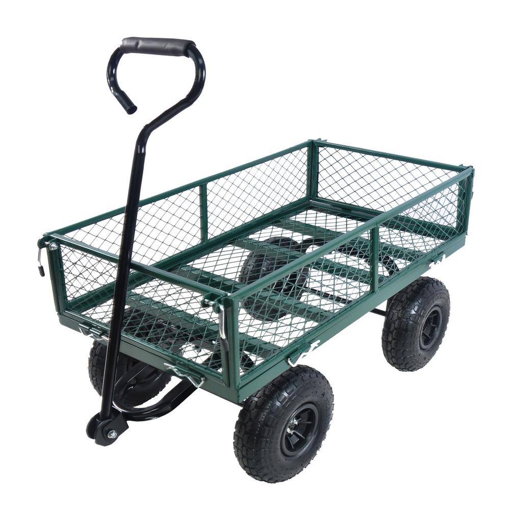 Siavonce Wagon Cart Garden Cart Trucks Make It Easier To Transport Firewood Green DB-ZX-D0102H2RDMU