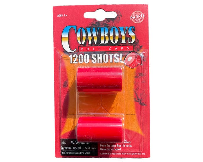 Parris Toys 2 Plastic Cylinder Cap Gun Roll Caps， 1200 Shots - 912-50