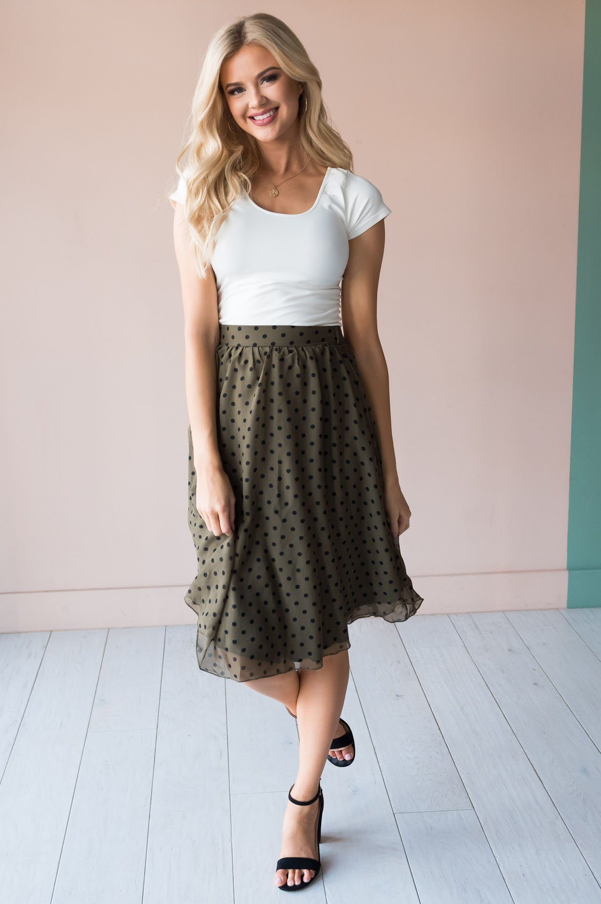 Pretty in Dots Modest Skirt