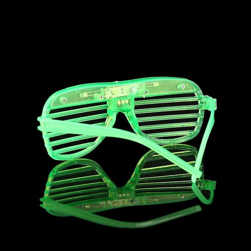 Green led glasses light up shutter shades sunglasses glow in the dark neon party toys