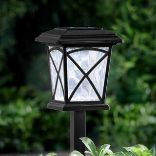 Hampton Bay 15 Lumens Matte Gunmetal Solar Outdoor Integrated LED Path Light WeatherWaterRust Resistant 62000