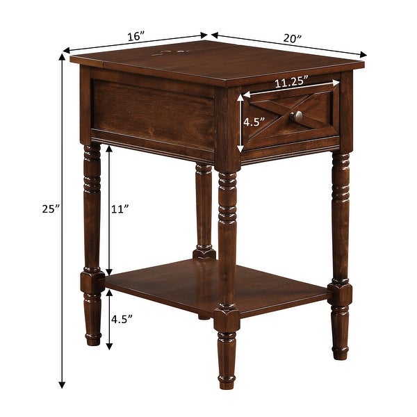 The Gray Barn Cranesbill Country End Table with Charging Station