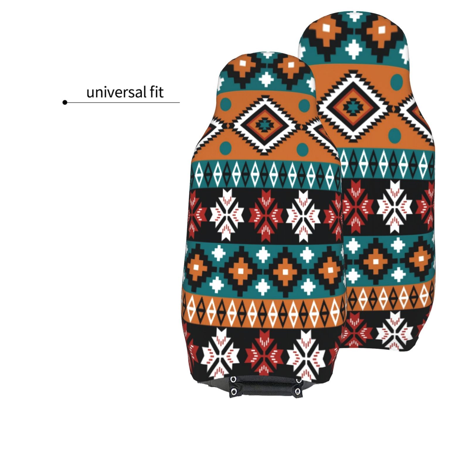 TEQUAN Front Seat Covers， Bohemian Ethnic Tribal Style Pattern 2 Piece Car Seat Cover Fit Most Car SUV Truck Van