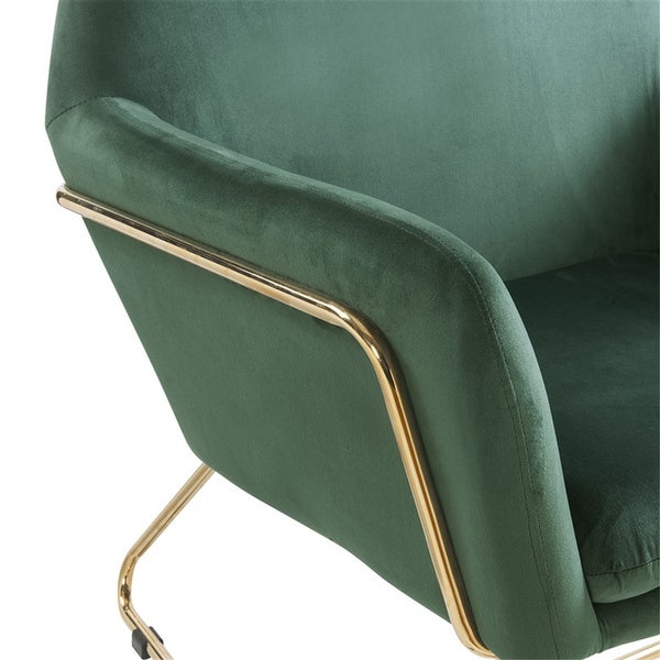 Modern Upholstered Velvet Accent Chair Armchair with Metal Base - 30