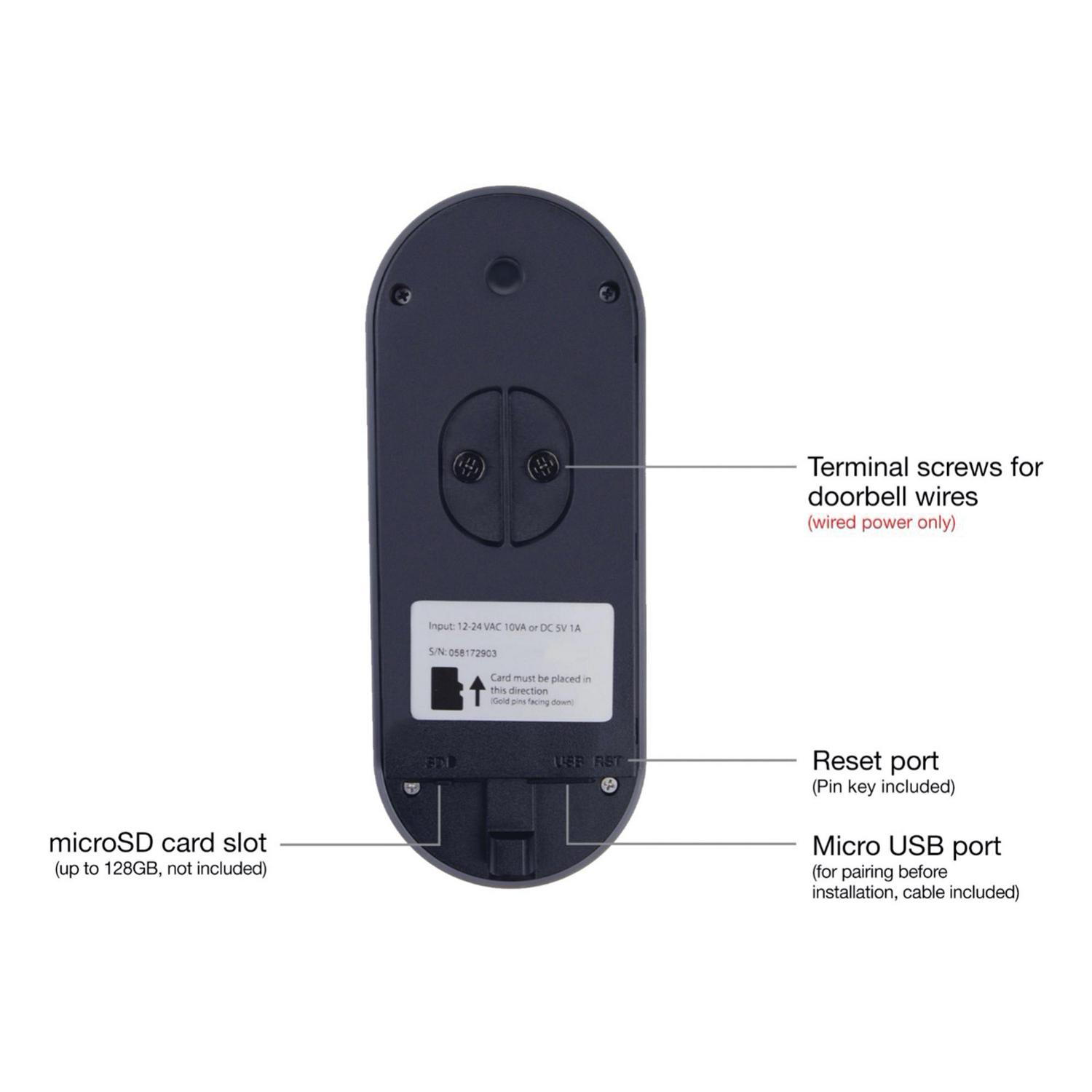 Energizer Connect EOD1-1002-SIL 1080P Wired Smart Video Doorbell