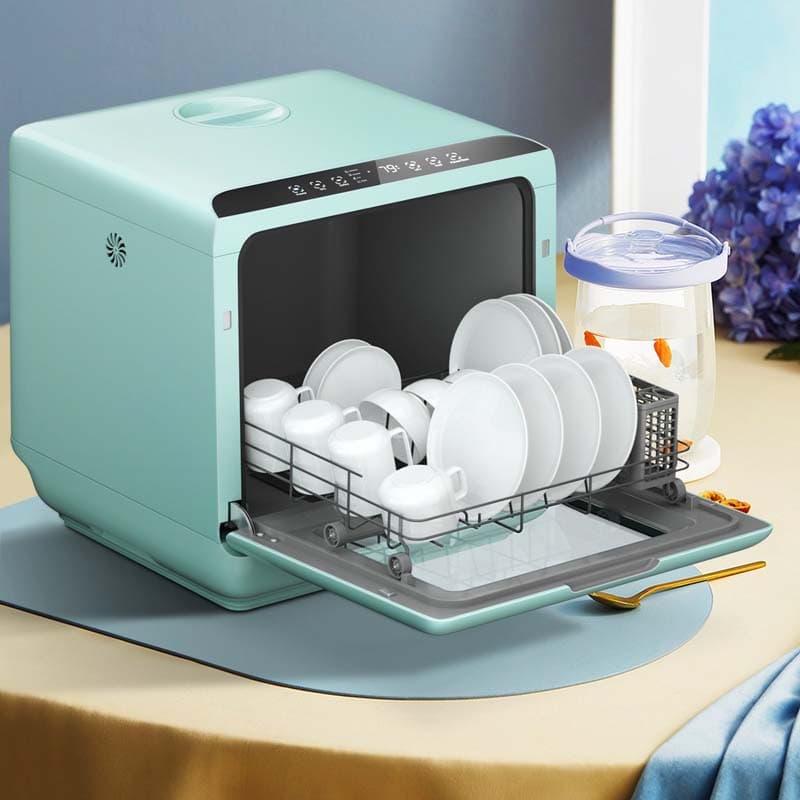 Portable Dishwasher Countertop Dishwashing Machine Hot Air Drying with 5L Water Tank & 5 Washing Modes