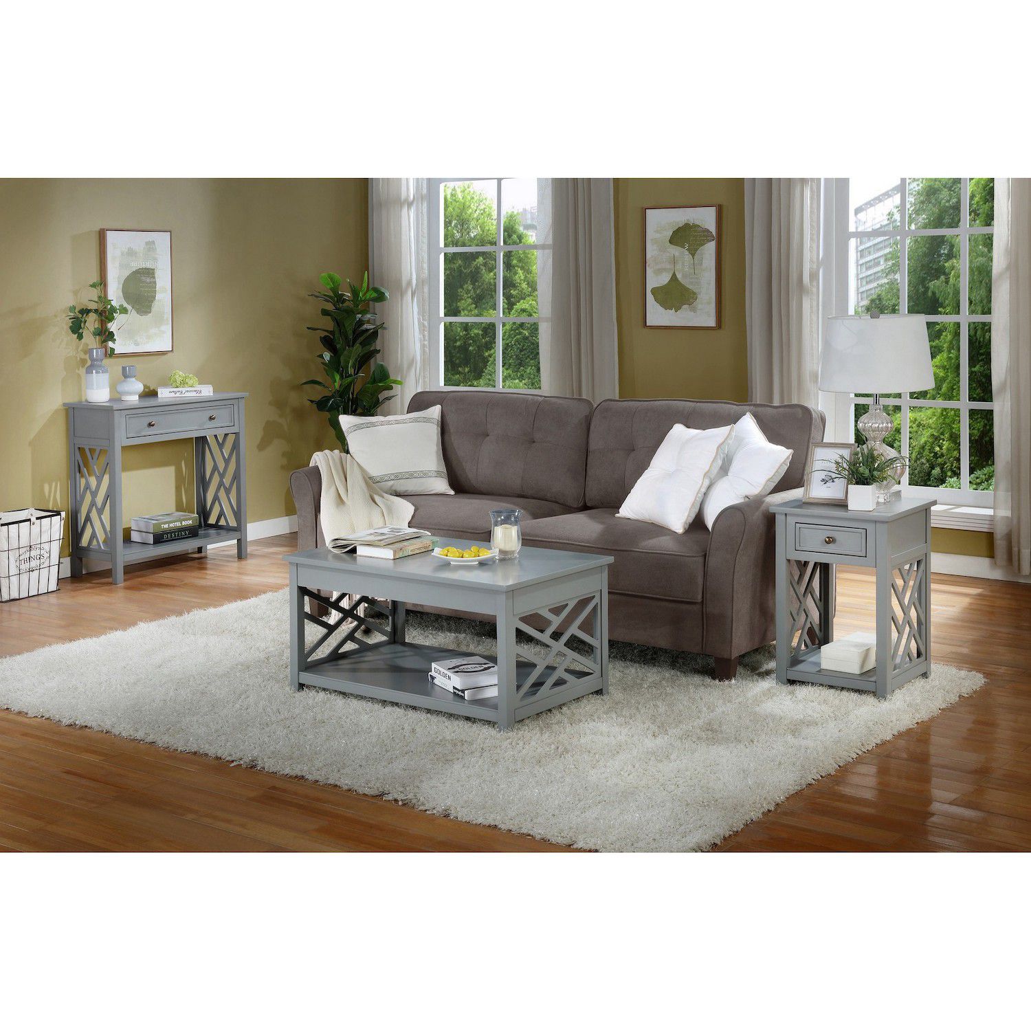 Alaterre Furniture Coventry Coffee Table， End Table and Console Table 3-piece Set