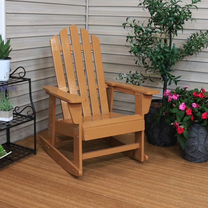 Ultimate Patio Outdoor Wooden Adirondack Rocking Chair