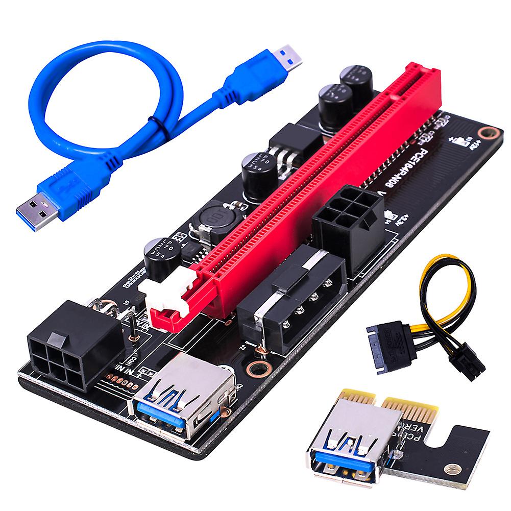 1 Pci-e 16x Riser Board 1 Pci-e 1x Adapter Card 1 600mm Usb 3.0 Riser Cable 1 15 Pin To 6 Pin Power Cable Blue