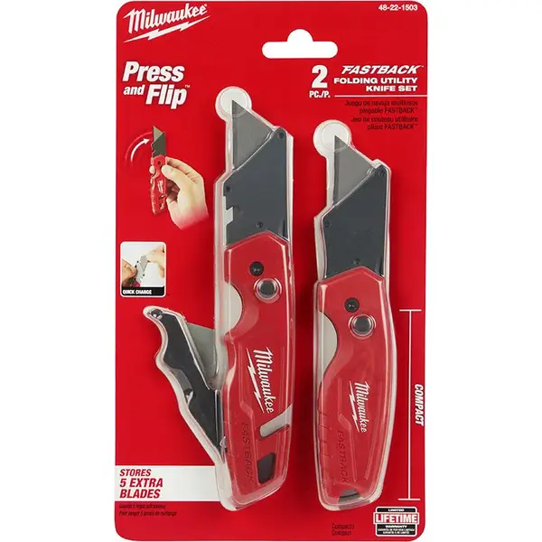 Milwaukee 2-Pack FASTBACK Folding Utility Knife Set