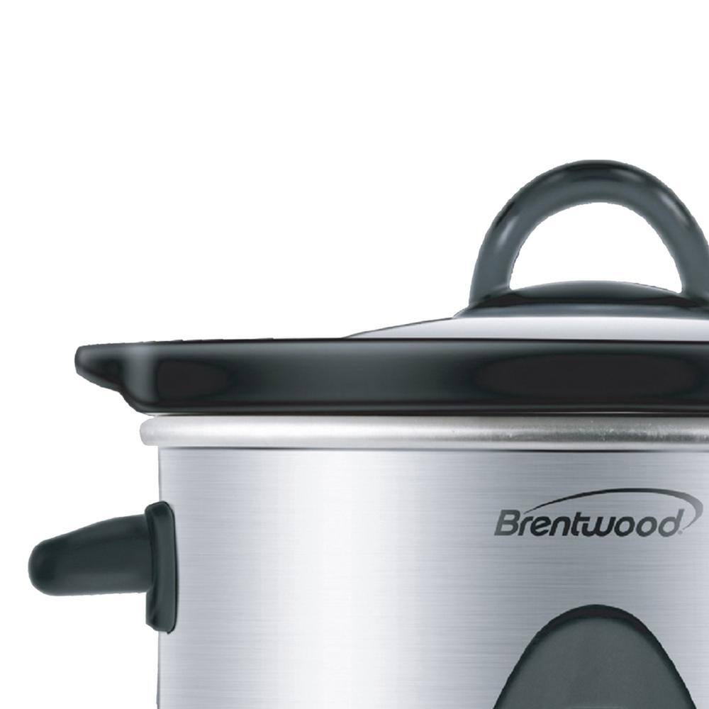 Brentwood 1.5 qt. Silver Slow Cooker in Stainless Steel with 3 Settings 985114318M