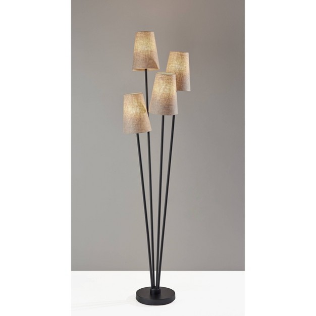 Wentworth Floor Lamp Black natural Adesso