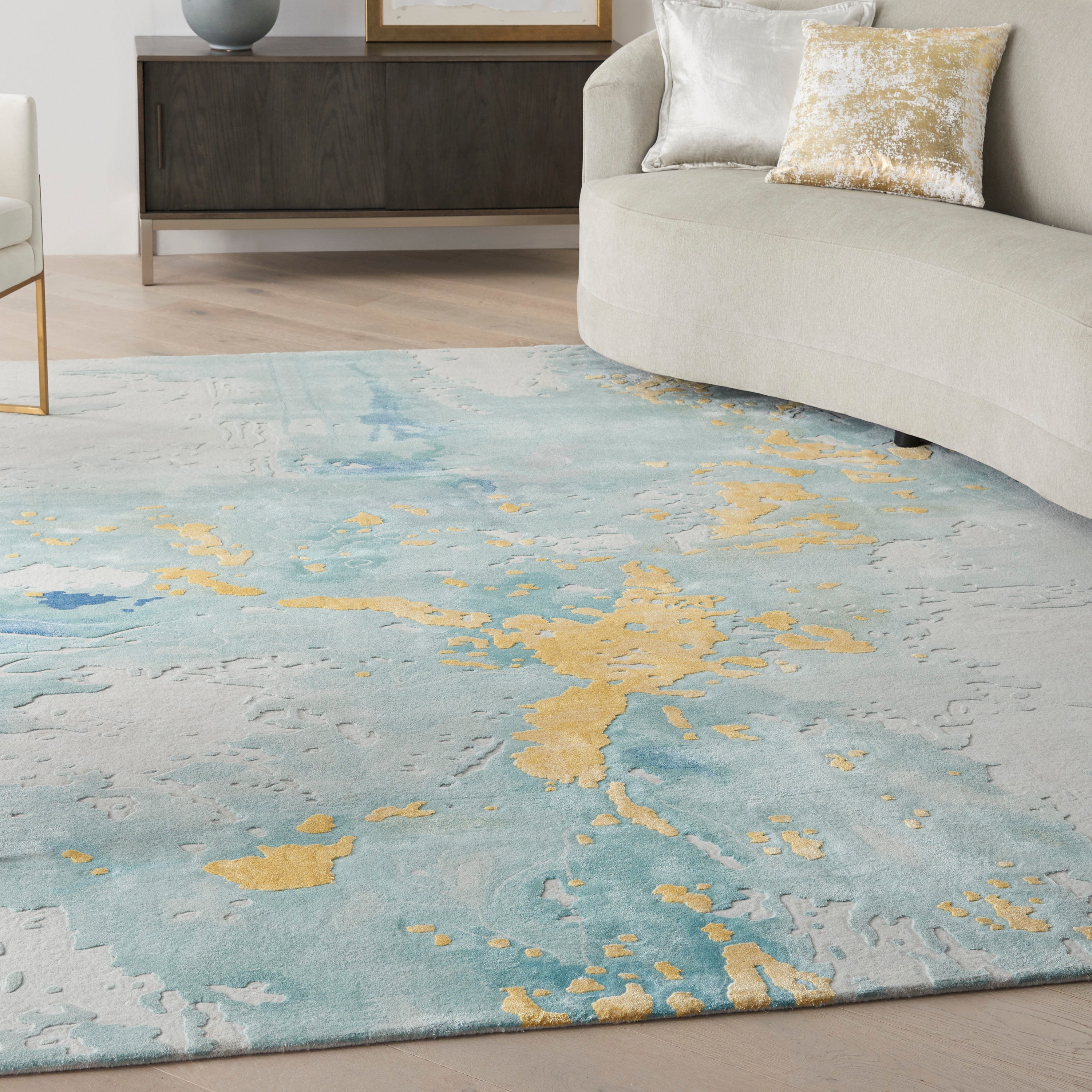 Prismatic Seafoam/Gold Rug