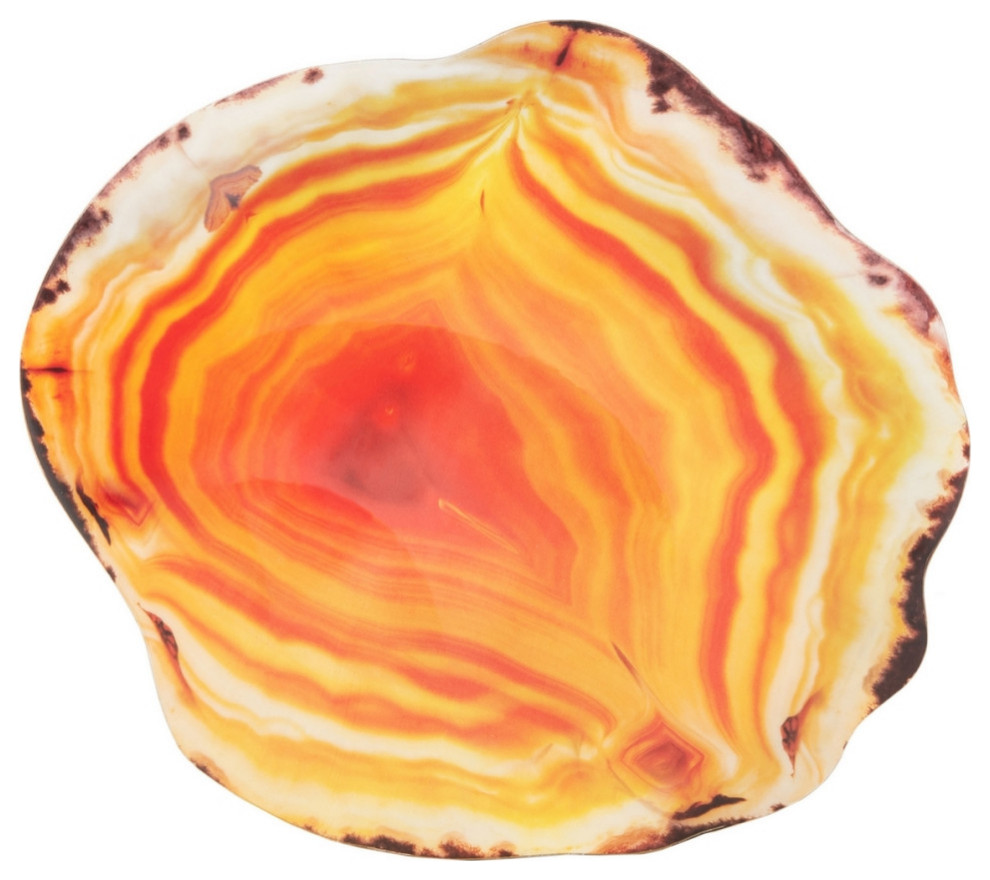 Shelley Faux Agate Side Table Multi Orange/Gold   Modern   Side Tables And End Tables   by Virgil Stanis Design  Houzz