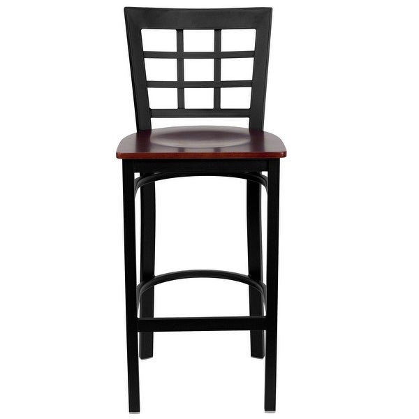 Window Back Metal Restaurant Barstool - 16