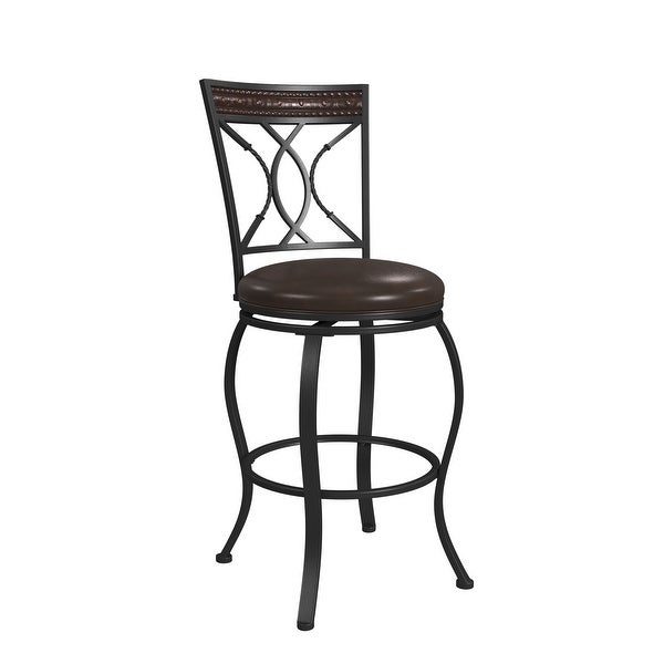 Hillsdale Furniture Kirkham Metal Counter Height Stool， Black Silver - 42.75H x 18W x 20.75D; Seat Height: 26H