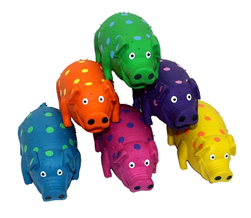 Small Dog Toys Mini Globet Polka Dot Pigs Latex Honking Squeakers 3