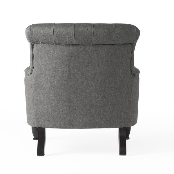 Bernstein Tufted Club Armchair w/ Rolled Backrest by Christopher Knight Home